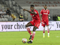 Eddy Gnahore plays during Universitatea Cluj vs. Dinamo Bucuresti at Cluj Arena in Cluj-Napoca, Romania, on September 2, 2024. (