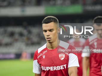 Catalin Cirjan during Universitatea Cluj vs. Dinamo Bucuresti at Cluj Arena in Cluj-Napoca, Romania, on September 2, 2024 (