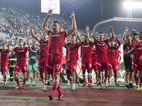 Players of FC Dinamo during Universitatea Cluj vs. Dinamo Bucuresti at Cluj Arena in Cluj-Napoca, Romania, on September 2, 2024 (