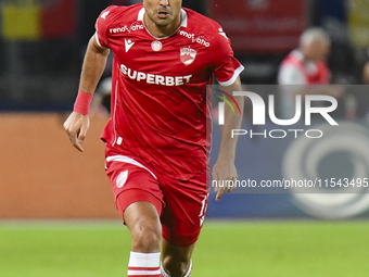 Georgi Milanov is in action during Universitatea Cluj vs. Dinamo Bucuresti at Cluj Arena in Cluj-Napoca, Romania, on September 2, 2024 (