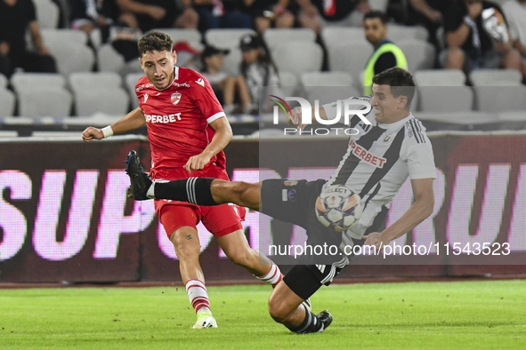 Ahmed Bani is in action during Universitatea Cluj vs. Dinamo Bucuresti at Cluj Arena in Cluj-Napoca, Romania, on September 2, 2024. 