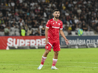 Antonio Bordusanu is in action during Universitatea Cluj vs. Dinamo Bucuresti at Cluj Arena in Cluj-Napoca, Romania, on September 2, 2024. (