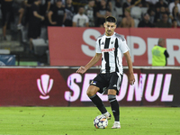 Iulian Cristea is in action during Universitatea Cluj vs. Dinamo Bucuresti at Cluj Arena in Cluj-Napoca, Romania, on September 2, 2024. (