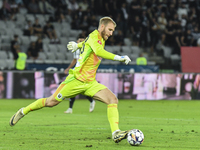 Edvinas Gertmonas is in action during Universitatea Cluj vs. Dinamo Bucuresti at Cluj Arena in Cluj-Napoca, Romania, on September 2, 2024. (