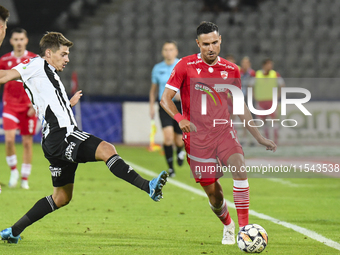 Georgi Milanov is in action during Universitatea Cluj vs. Dinamo Bucuresti at Cluj Arena in Cluj-Napoca, Romania, on September 2, 2024 (