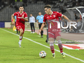 Adrian Caragea is in action during the Universitatea Cluj vs. Dinamo Bucuresti match at Cluj Arena in Cluj-Napoca, Romania, on September 2,...