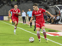 Adrian Caragea is in action during the Universitatea Cluj vs. Dinamo Bucuresti match at Cluj Arena in Cluj-Napoca, Romania, on September 2,...