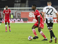 Eddy Gnahore plays during Universitatea Cluj vs. Dinamo Bucuresti at Cluj Arena in Cluj-Napoca, Romania, on September 2, 2024. (