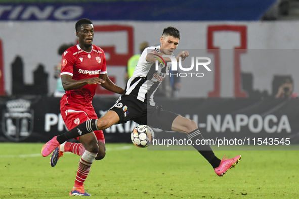 Vladislav Blanuta plays during Universitatea Cluj vs. Dinamo Bucuresti at Cluj Arena in Cluj-Napoca, Romania, on September 2, 2024 