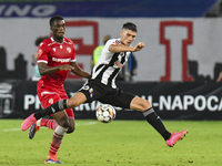 Vladislav Blanuta plays during Universitatea Cluj vs. Dinamo Bucuresti at Cluj Arena in Cluj-Napoca, Romania, on September 2, 2024 (