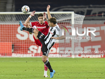 Andrei Marginean plays during the Universitatea Cluj vs. Dinamo Bucuresti match at Cluj Arena in Cluj-Napoca, Romania, on September 2, 2024...