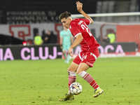 Adrian Caragea is in action during the Universitatea Cluj vs. Dinamo Bucuresti match at Cluj Arena in Cluj-Napoca, Romania, on September 2,...