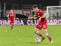 Adrian Caragea is in action during the Universitatea Cluj vs. Dinamo Bucuresti match at Cluj Arena in Cluj-Napoca, Romania, on September 2,...