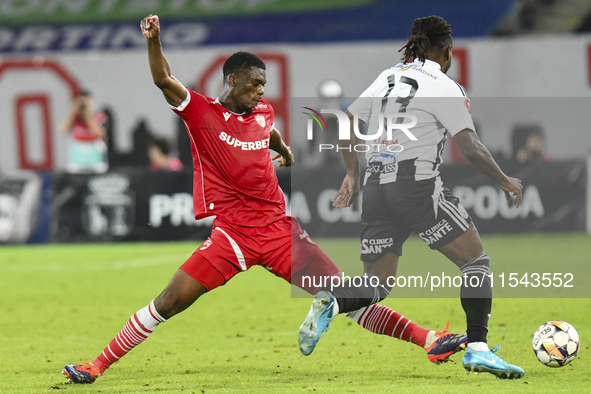 Eddy Gnahore plays during Universitatea Cluj vs. Dinamo Bucuresti at Cluj Arena in Cluj-Napoca, Romania, on September 2, 2024. 