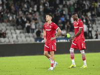 Raul Oprut and Kennedy Boateng during Universitatea Cluj vs. Dinamo Bucuresti at Cluj Arena in Cluj-Napoca, Romania, on September 2, 2024 (