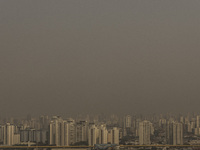 Dry weather and a layer of pollution cover the sky in Sao Paulo, Brazil, on September 3, 2024, due to fires in the state. Brazil expects day...