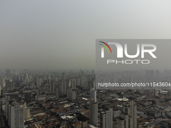 Dry weather and a layer of pollution cover the sky in Sao Paulo, Brazil, on September 3, 2024, due to fires in the state. Brazil expects day...