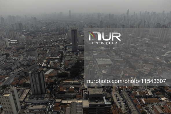 Dry weather and a layer of pollution cover the sky in Sao Paulo, Brazil, on September 3, 2024, due to fires in the state. Brazil expects day...