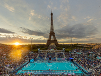 Turkey plays against Equipe de France in a blind football match at Eiffel Tower Stadium during the Paris 2024 Paralympic Games in Paris, Fra...