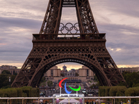 Turkey plays against Equipe de France in a blind football match at Eiffel Tower Stadium during the Paris 2024 Paralympic Games in Paris, Fra...