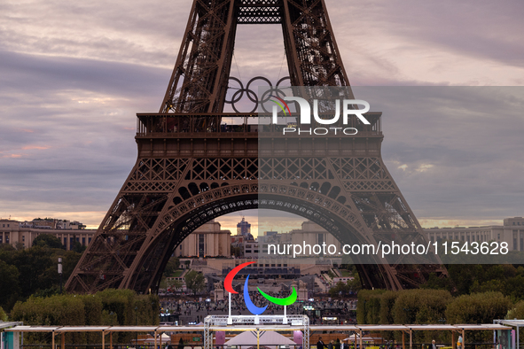 Turkey plays against Equipe de France in a blind football match at Eiffel Tower Stadium during the Paris 2024 Paralympic Games in Paris, Fra...