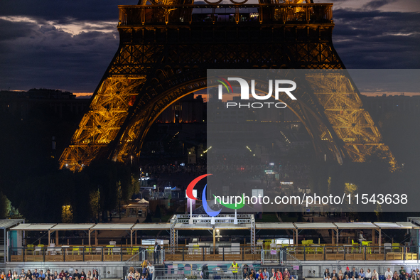 Turkey plays against Equipe de France in a blind football match at Eiffel Tower Stadium during the Paris 2024 Paralympic Games in Paris, Fra...