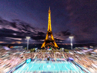 Turkey plays against Equipe de France in a blind football match at Eiffel Tower Stadium during the Paris 2024 Paralympic Games in Paris, Fra...