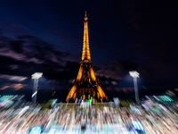 Turkey plays against Equipe de France in a blind football match at Eiffel Tower Stadium during the Paris 2024 Paralympic Games in Paris, Fra...