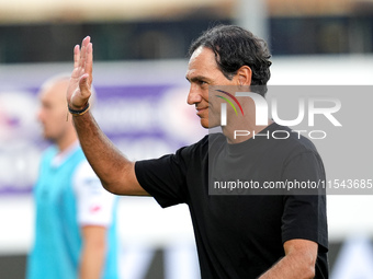 Alessandro Nesta head coach of AC Monza gestures during the Serie A Enilive match between ACF Fiorentina and AC Monza at Stadio Artemio Fran...