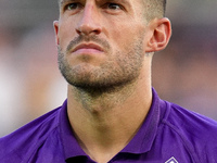 Cristiano Biraghi of ACF Fiorentina looks on during the Serie A Enilive match between ACF Fiorentina and AC Monza at Stadio Artemio Franchi...