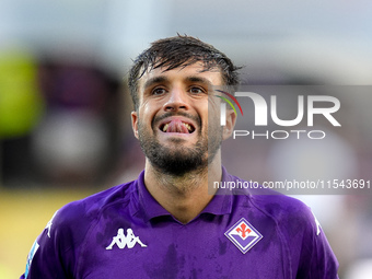 Luca Ranieri of ACF Fiorentina looks on during the Serie A Enilive match between ACF Fiorentina and AC Monza at Stadio Artemio Franchi on Se...