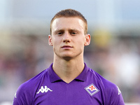 Pietro Comuzzo of ACF Fiorentina looks on during the Serie A Enilive match between ACF Fiorentina and AC Monza at Stadio Artemio Franchi on...