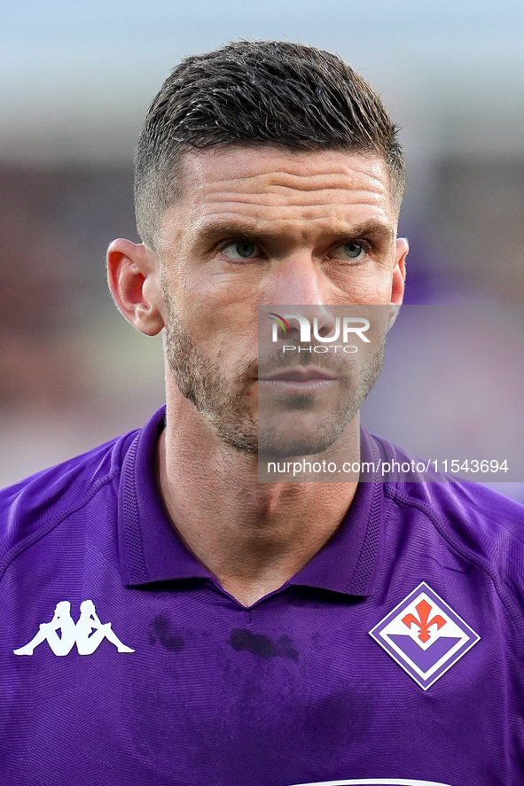 Robin Gosens of ACF Fiorentina looks on during the Serie A Enilive match between ACF Fiorentina and AC Monza at Stadio Artemio Franchi on Se...