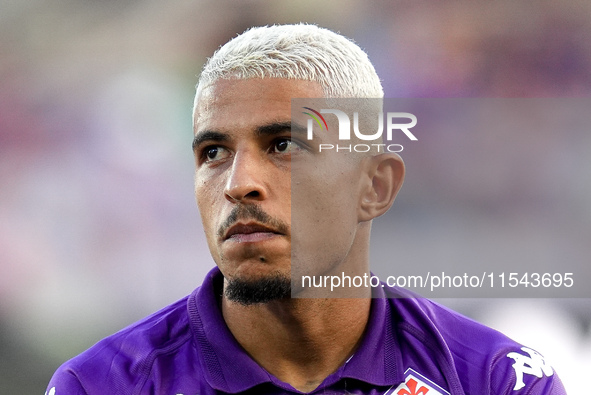 Dodo of ACF Fiorentina looks on during the Serie A Enilive match between ACF Fiorentina and AC Monza at Stadio Artemio Franchi on September...