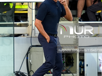 Raffaele Palladino head coach of ACF Fiorentina gestures during the Serie A Enilive match between ACF Fiorentina and AC Monza at Stadio Arte...