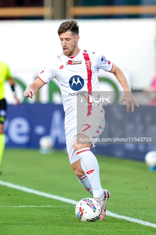 Georgios Kyriakopoulos of AC Monza in action during the Serie A Enilive match between ACF Fiorentina and AC Monza at Stadio Artemio Franchi...