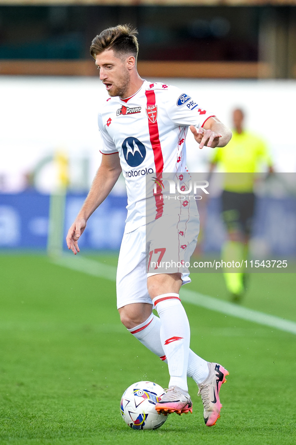 Georgios Kyriakopoulos of AC Monza in action during the Serie A Enilive match between ACF Fiorentina and AC Monza at Stadio Artemio Franchi...