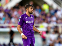 Luca Ranieri of ACF Fiorentina looks on during the Serie A Enilive match between ACF Fiorentina and AC Monza at Stadio Artemio Franchi on Se...