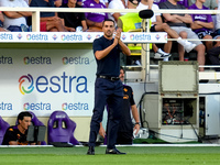 Raffaele Palladino head coach of ACF Fiorentina gestures during the Serie A Enilive match between ACF Fiorentina and AC Monza at Stadio Arte...