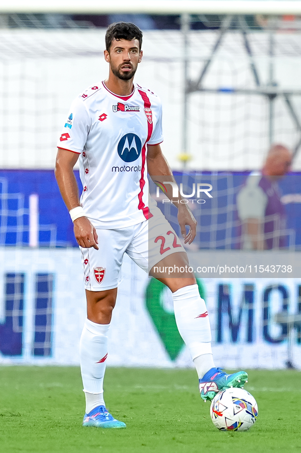 Pablo Mari' of AC Monza in action during the Serie A Enilive match between ACF Fiorentina and AC Monza at Stadio Artemio Franchi on Septembe...