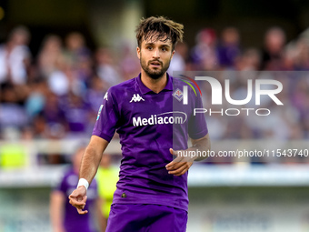 Luca Ranieri of ACF Fiorentina looks on during the Serie A Enilive match between ACF Fiorentina and AC Monza at Stadio Artemio Franchi on Se...