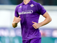 Pietro Comuzzo of ACF Fiorentina looks on during the Serie A Enilive match between ACF Fiorentina and AC Monza at Stadio Artemio Franchi on...