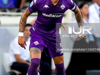 Cristiano Biraghi of ACF Fiorentina during the Serie A Enilive match between ACF Fiorentina and AC Monza at Stadio Artemio Franchi on Septem...