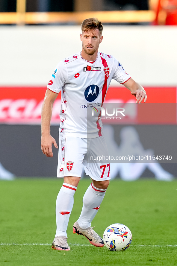 Georgios Kyriakopoulos of AC Monza during the Serie A Enilive match between ACF Fiorentina and AC Monza at Stadio Artemio Franchi on Septemb...