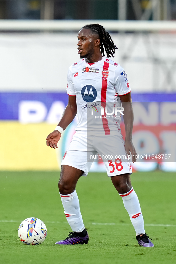 Warren Bondo of AC Monza during the Serie A Enilive match between ACF Fiorentina and AC Monza at Stadio Artemio Franchi on September 01, 202...