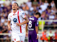 Milan Djuric of AC Monza celebrates after scoring first goal during the Serie A Enilive match between ACF Fiorentina and AC Monza at Stadio...