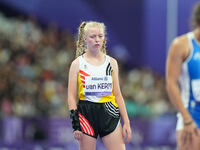 Selma Van Kerm of Belgium looks on in Women's 400m - T37 Final during the Paris 2024 Paralympic Games at Stade de France on September 3, 202...