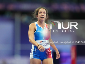 Laure Ustaritz of France looks on in Women's 400m - T37 Final during the Paris 2024 Paralympic Games at Stade de France on September 3, 2024...