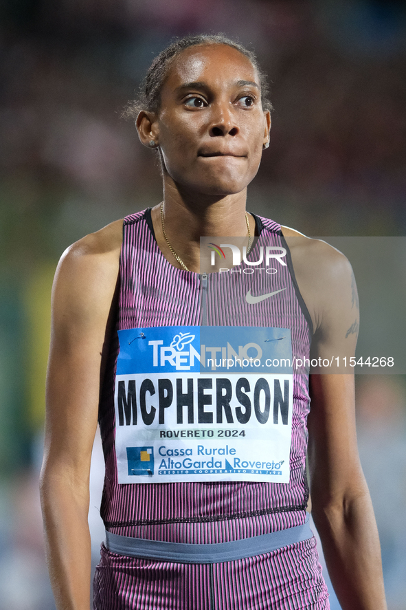 Stefanie Ann McPherson from Jamaica participates in the 60th Palio Citta della Quercia, valid for the World Athletics Continental Tour, at Q...