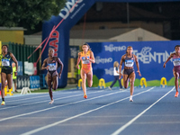 Tamara Clark from the United States, Jenna Prandini from the United States, and Celera Barnes from the United States participate in the 60th...